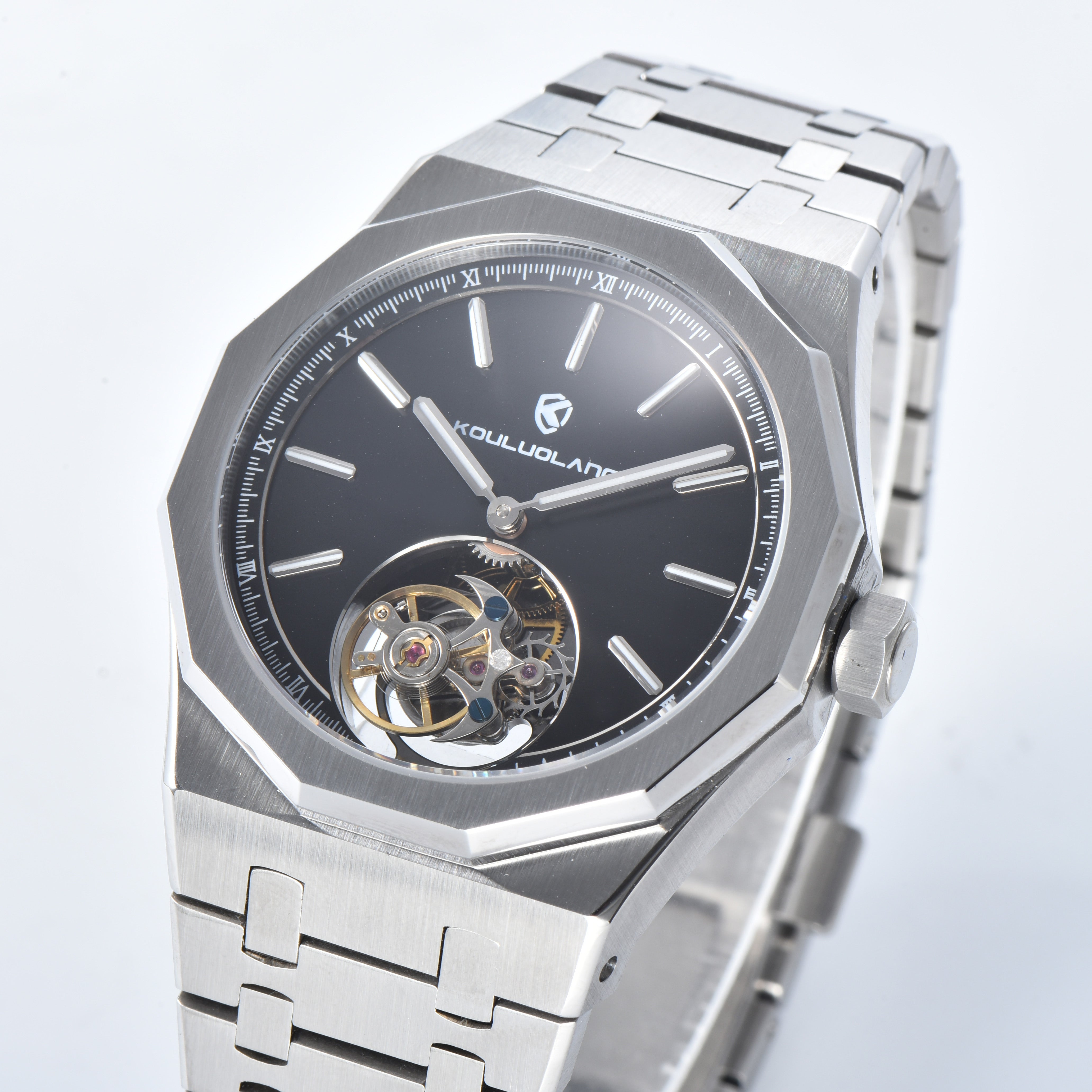 Tourbillon Octagonal black