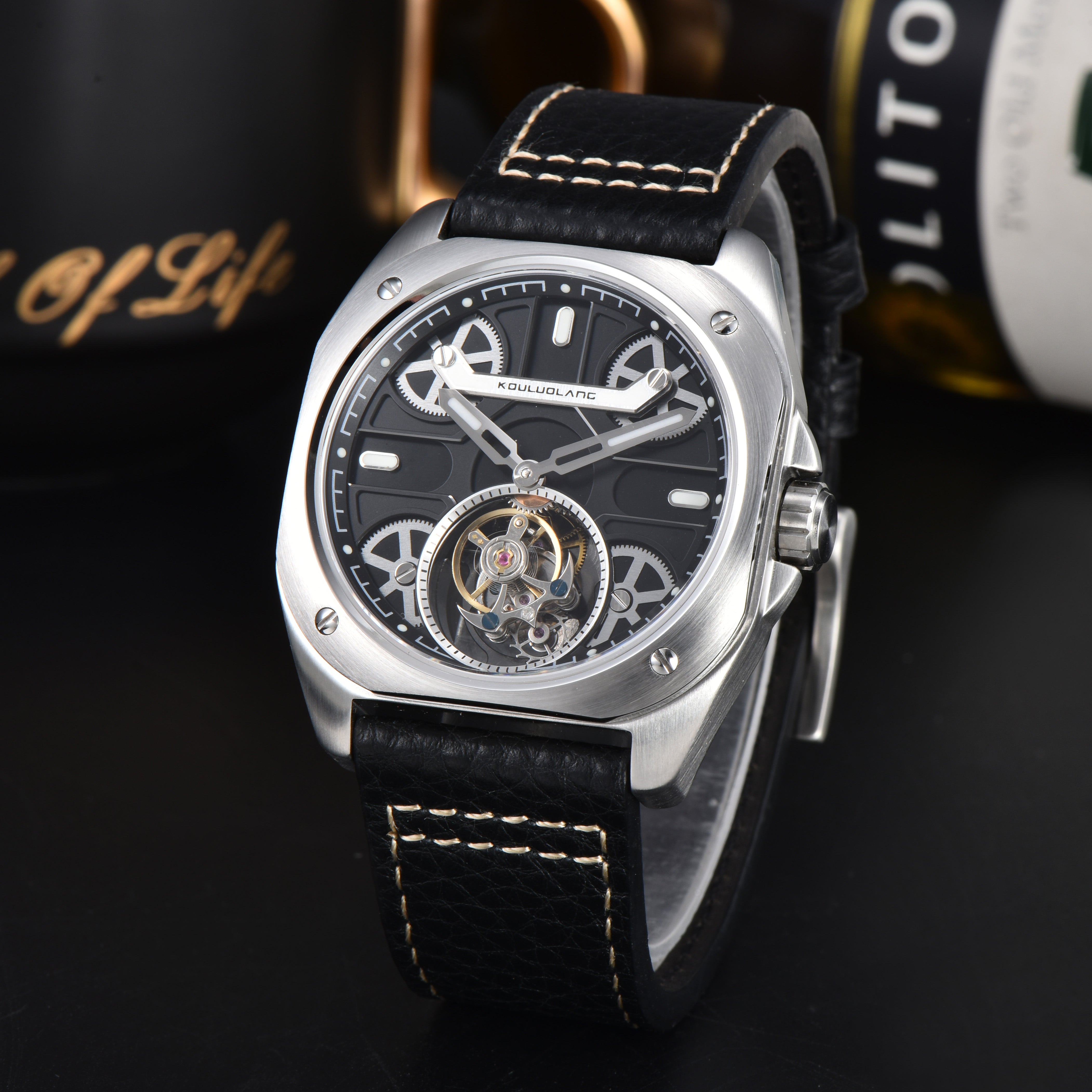 Tourbillon Barrel Shape Black