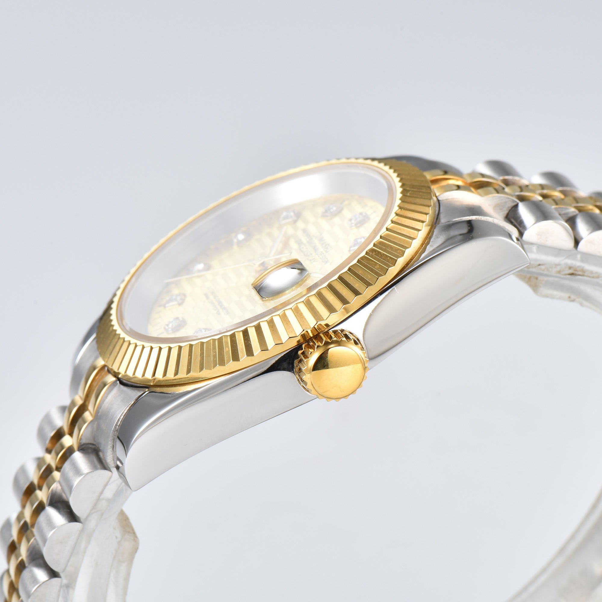 DATEJUST Silver-Gold Honeycomb Diamond