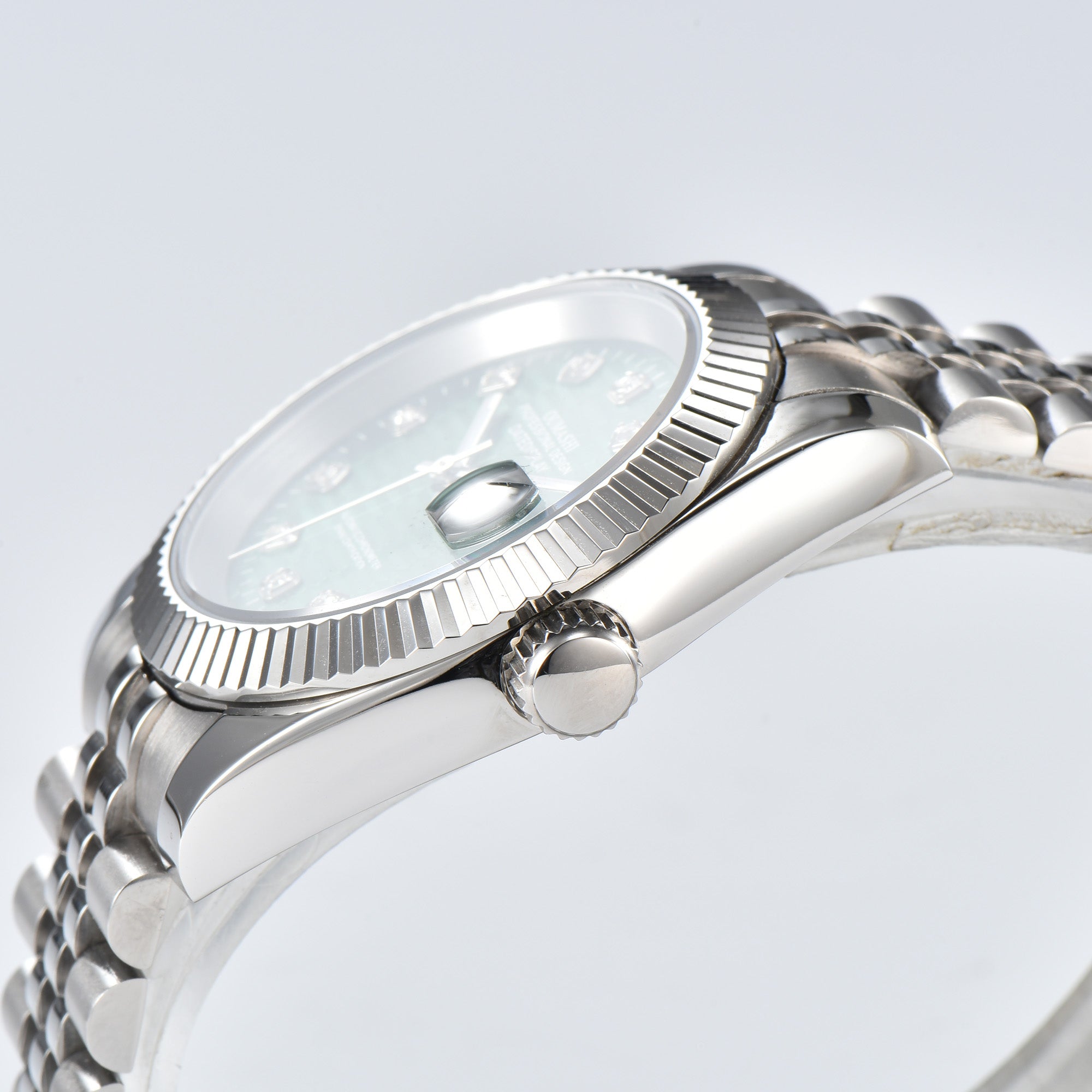 DATEJUST Silver Honeycomb Green Diamond