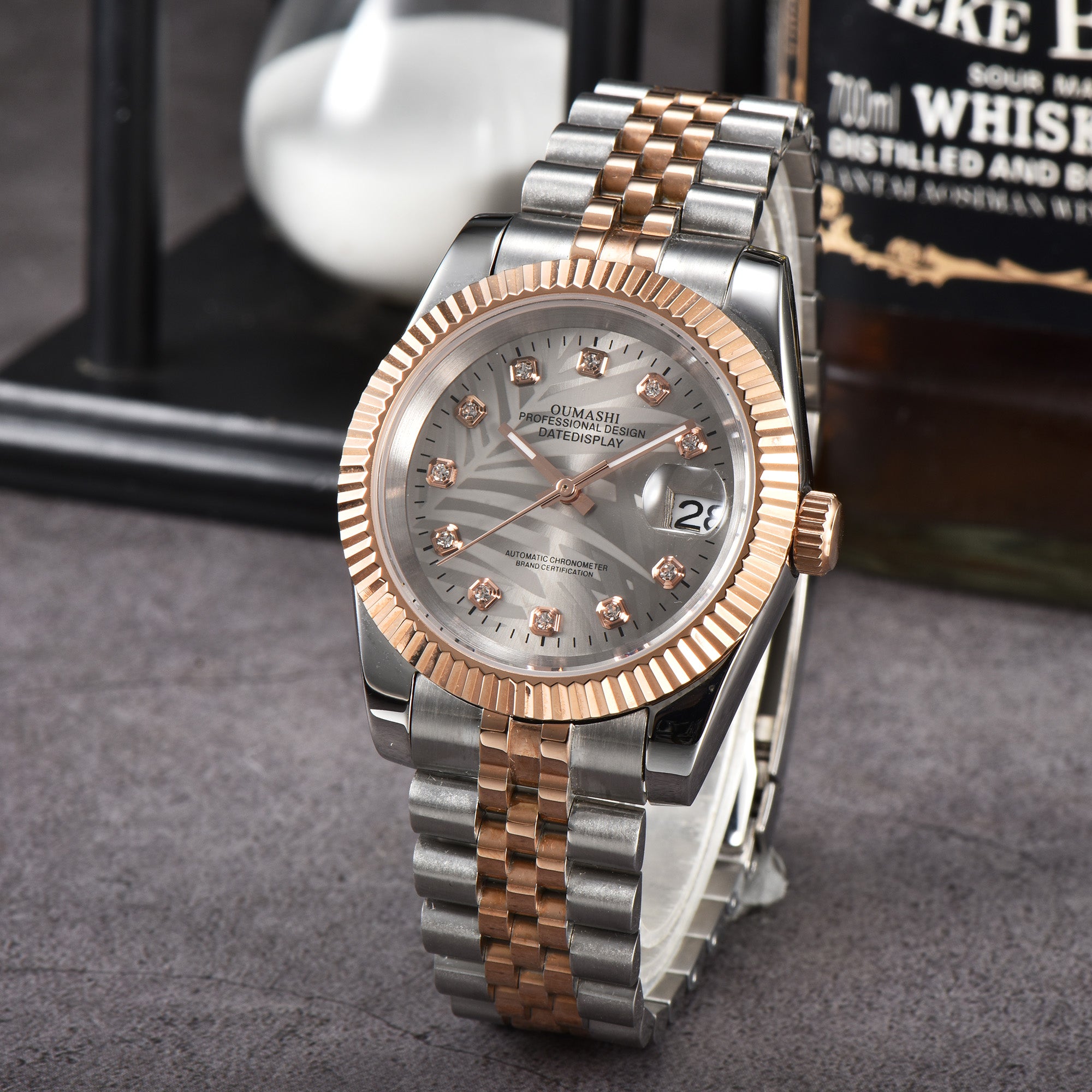 DATEJUST Silver-Rose Gold Deciduous Diamond
