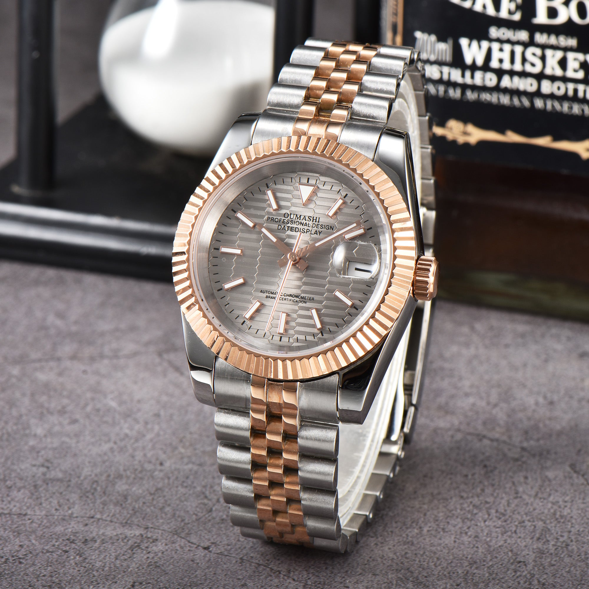 DATEJUST Silver-Rose Gold Honeycomb