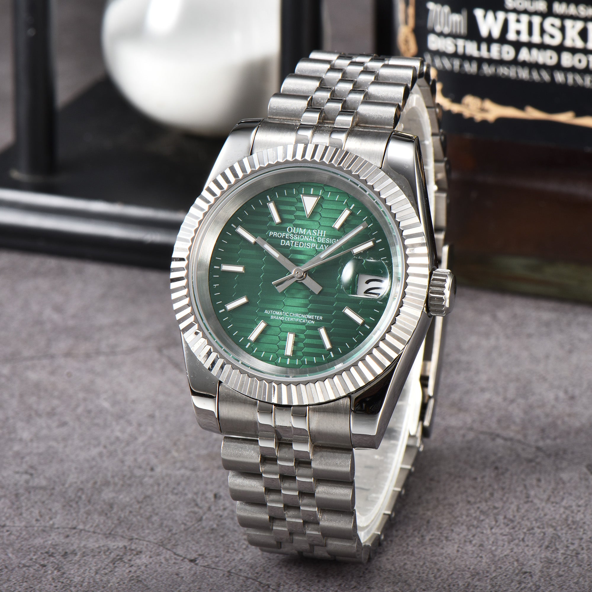 DATEJUST Silver Honeycomb Green