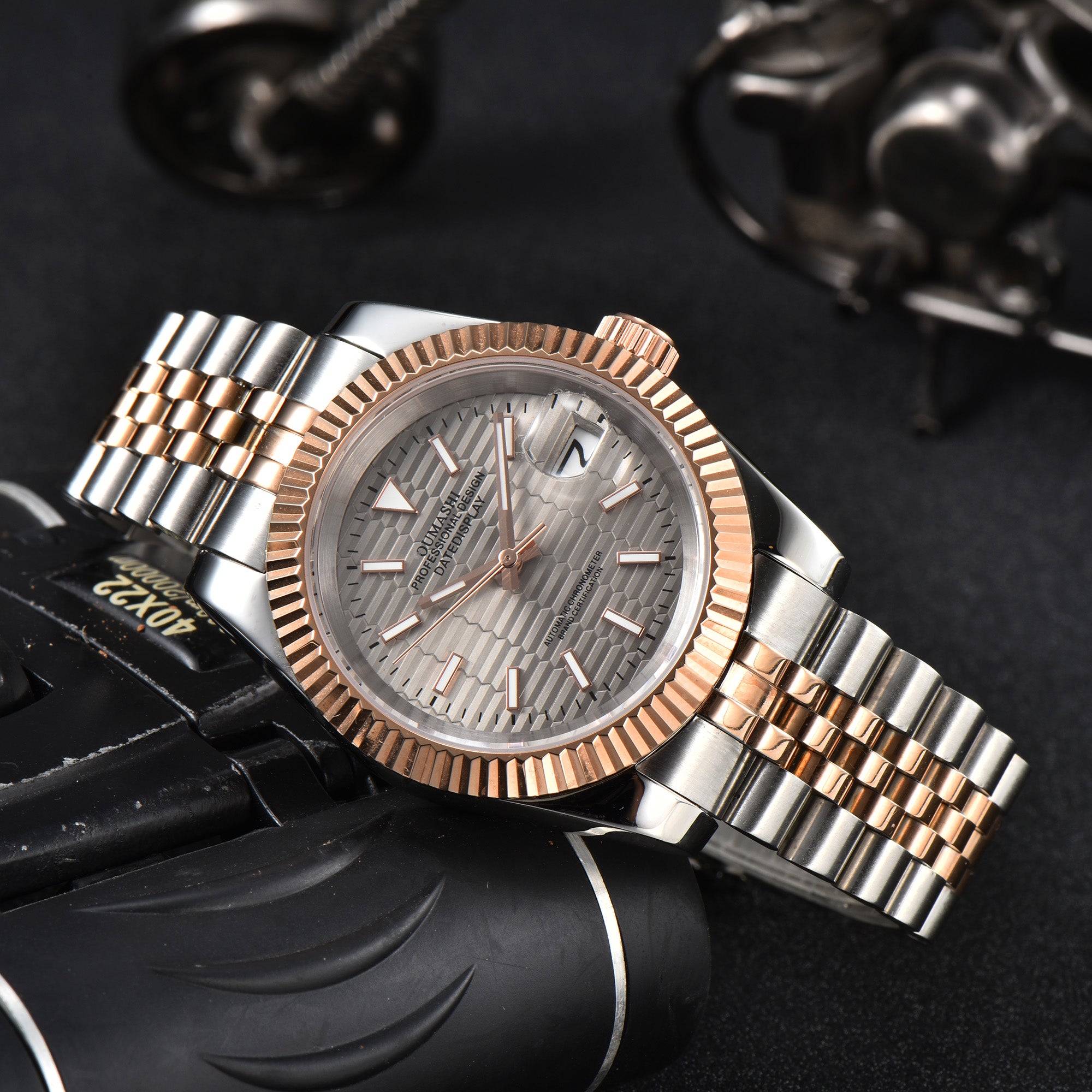 DATEJUST Silver-Rose Gold Honeycomb