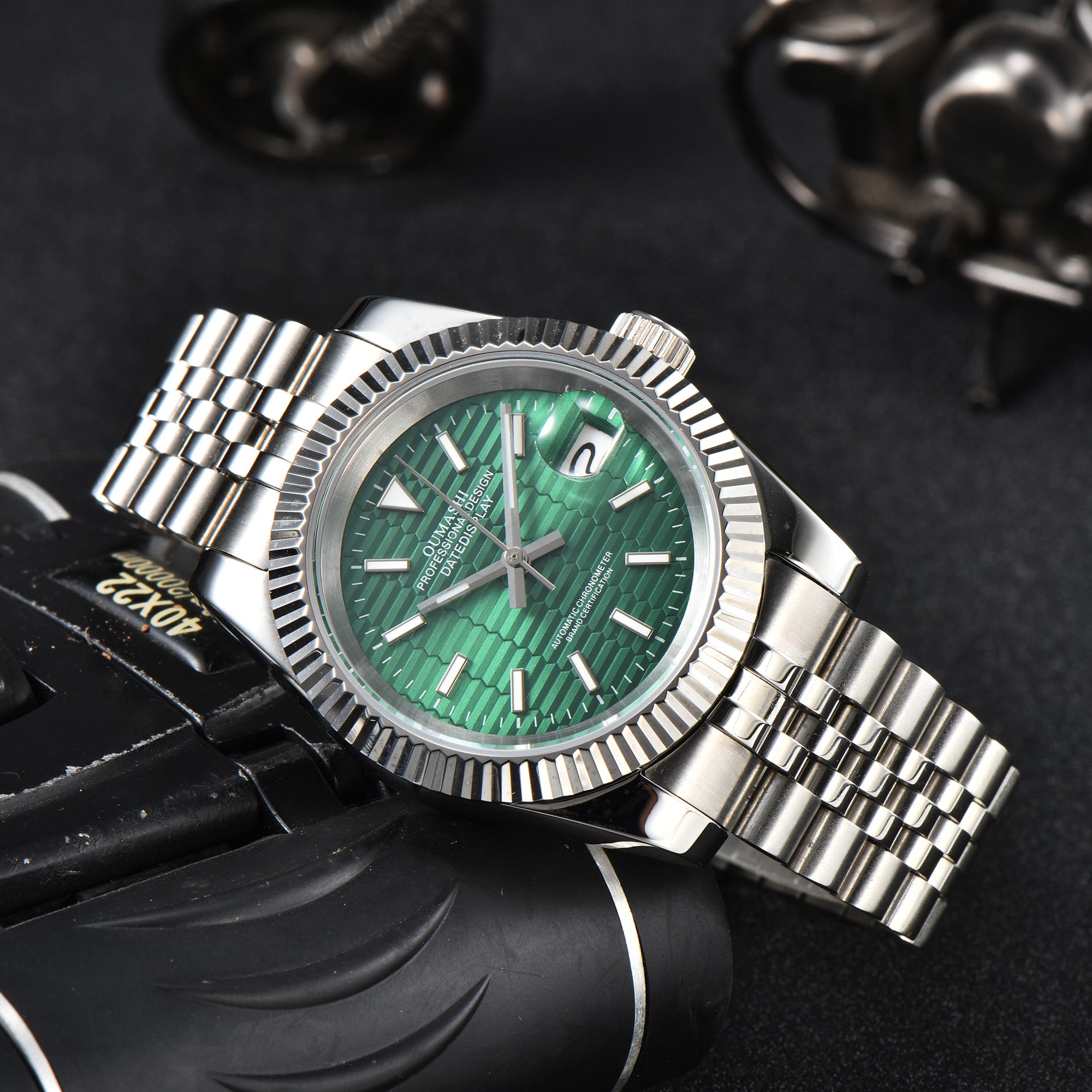 DATEJUST Silver Honeycomb Green