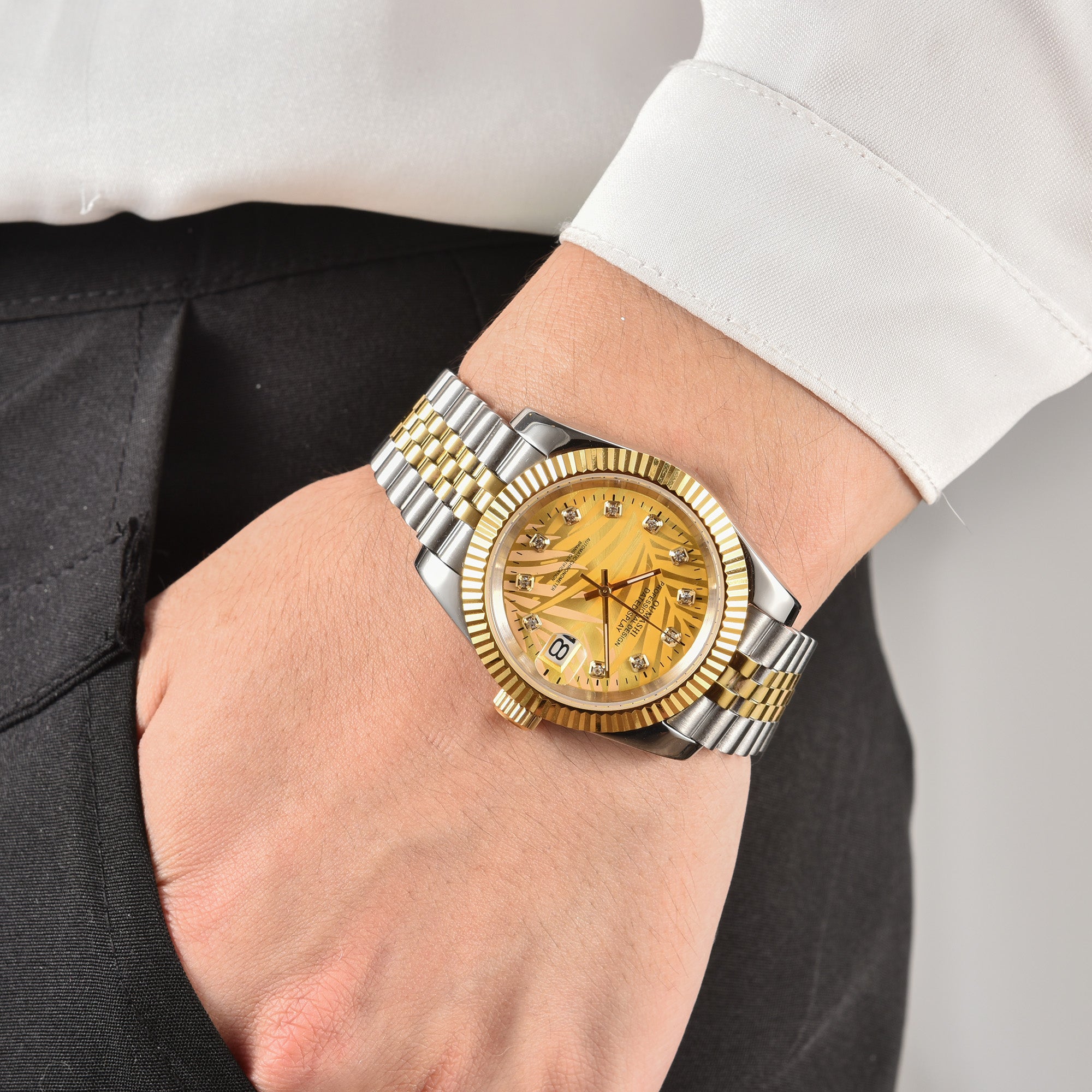 DATEJUST Silver-Gold Deciduous Diamond