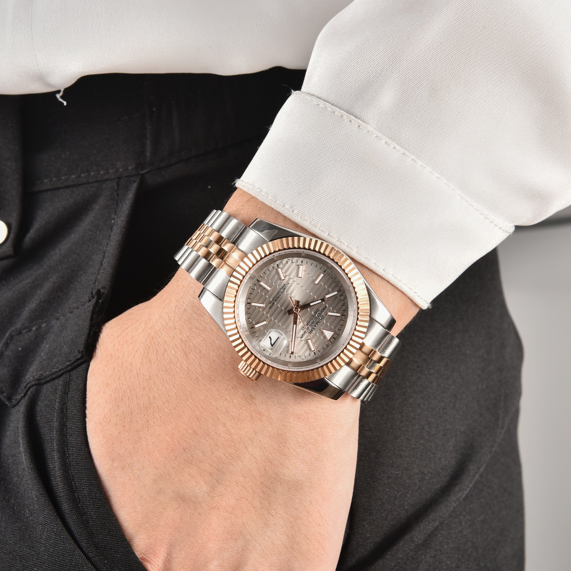 DATEJUST Silver-Rose Gold Honeycomb