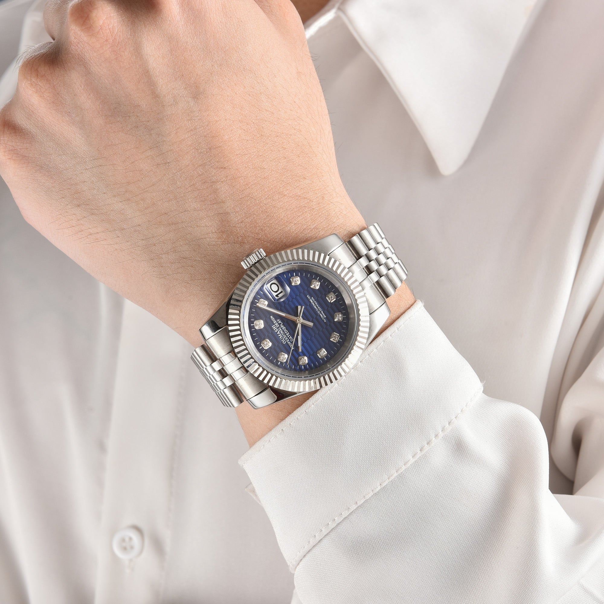 DATEJUST Silver Honeycomb Blue