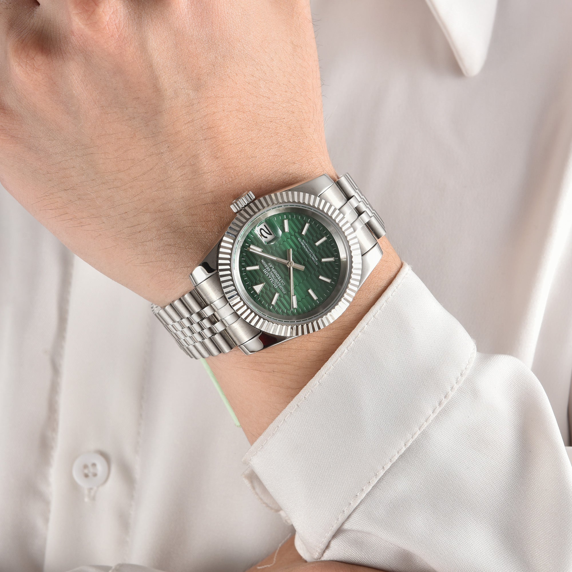 DATEJUST Silver Honeycomb Green