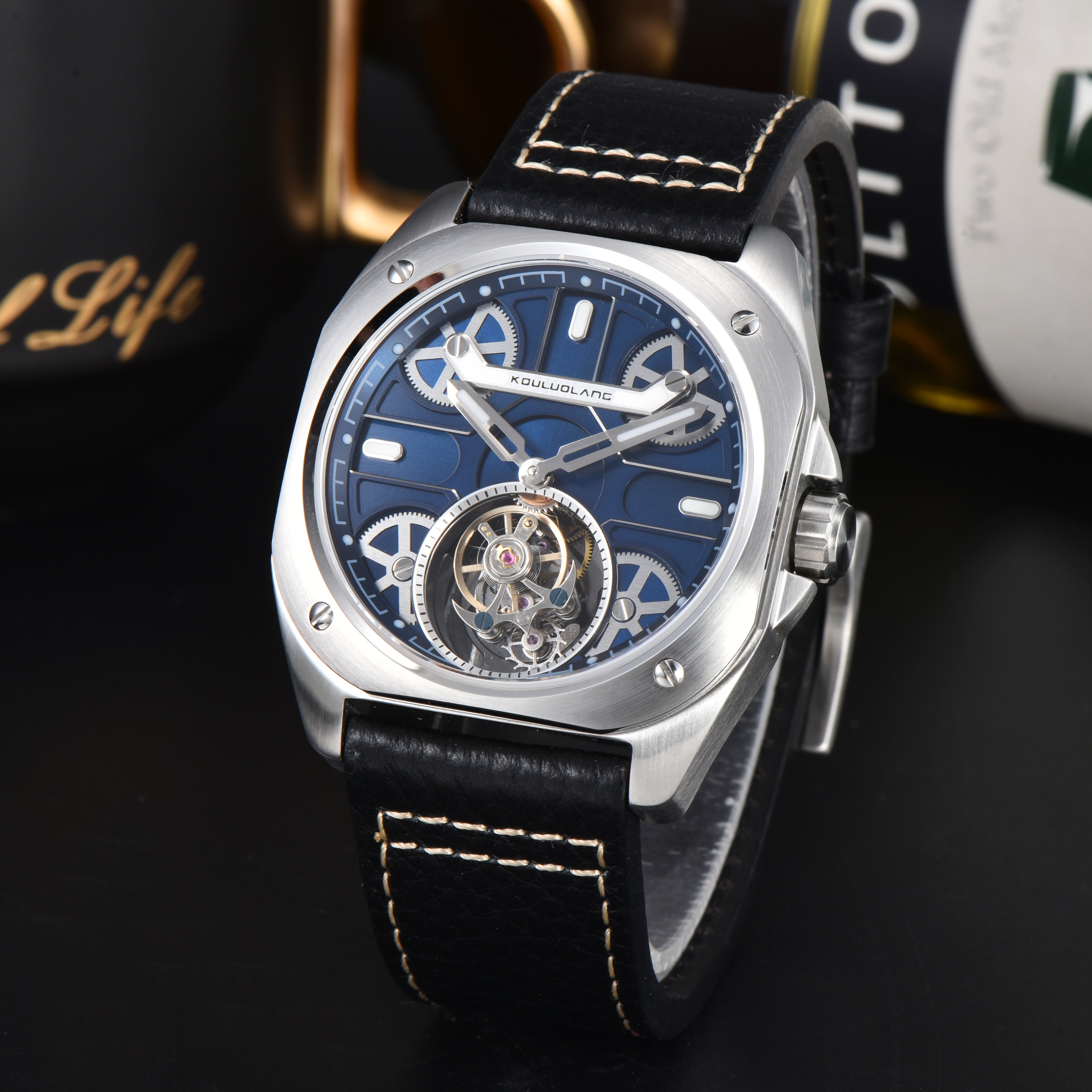 Tourbillon Barrel Shape Blue