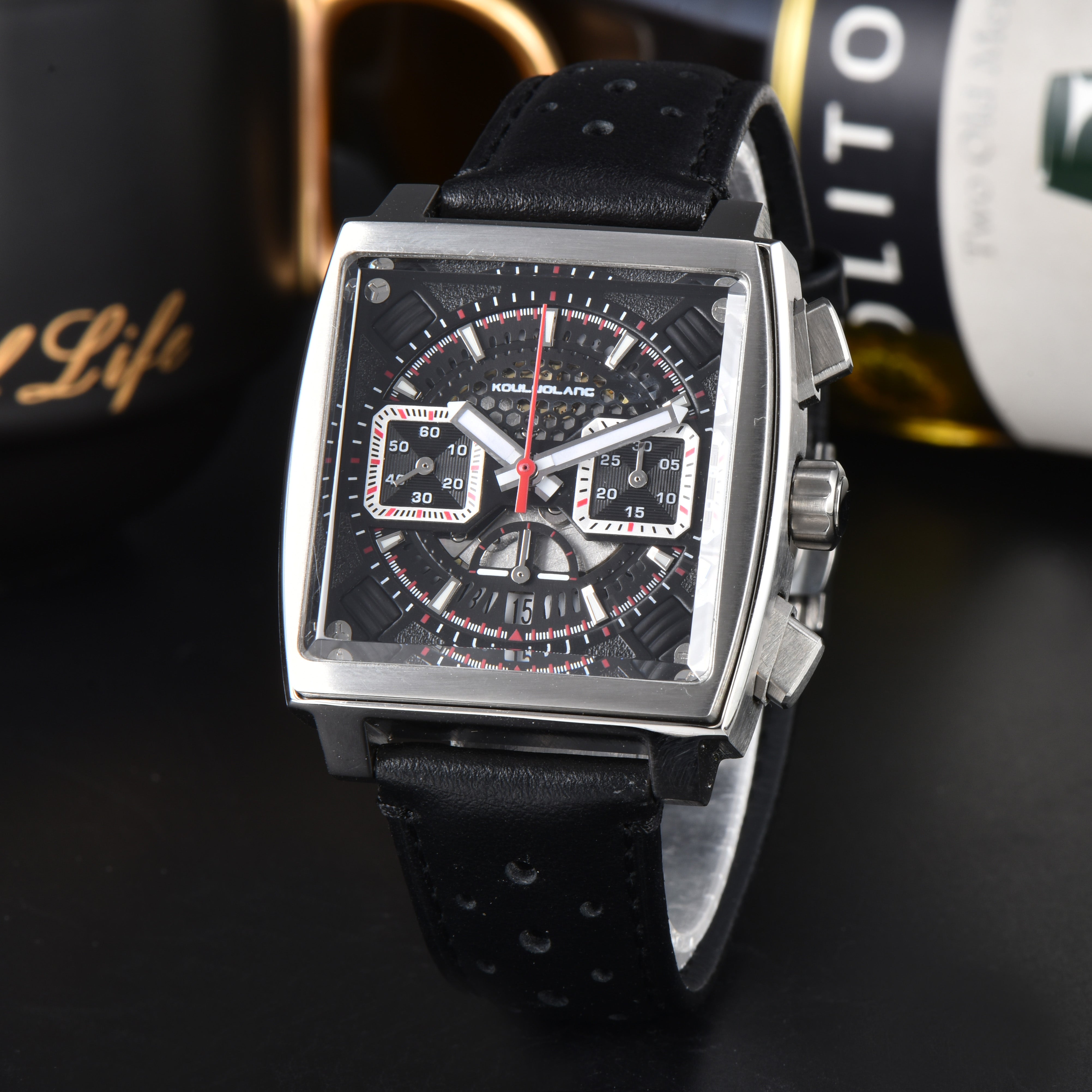 Chronograph 7750 Hollow Design Black