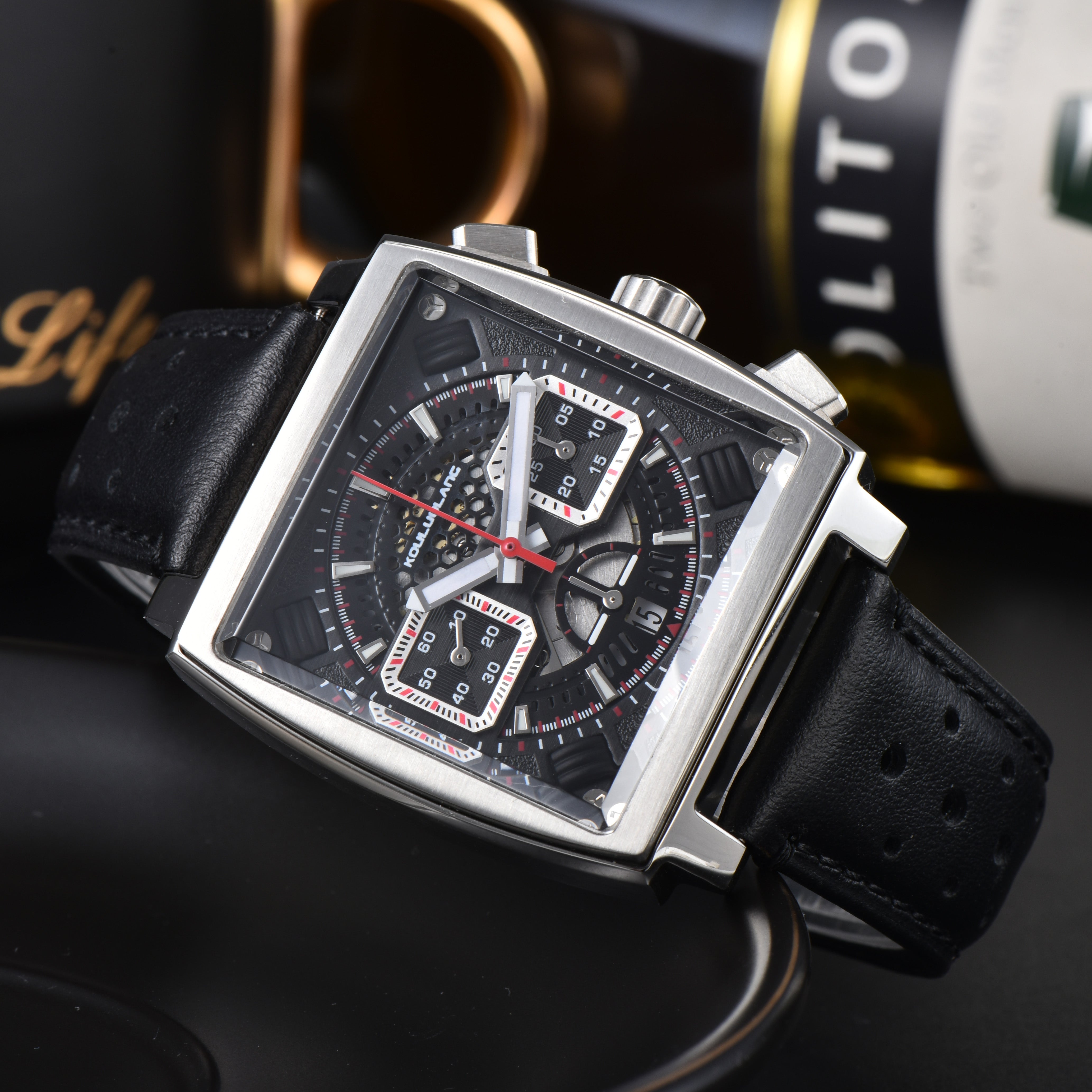 Chronograph 7750 Hollow Design Black