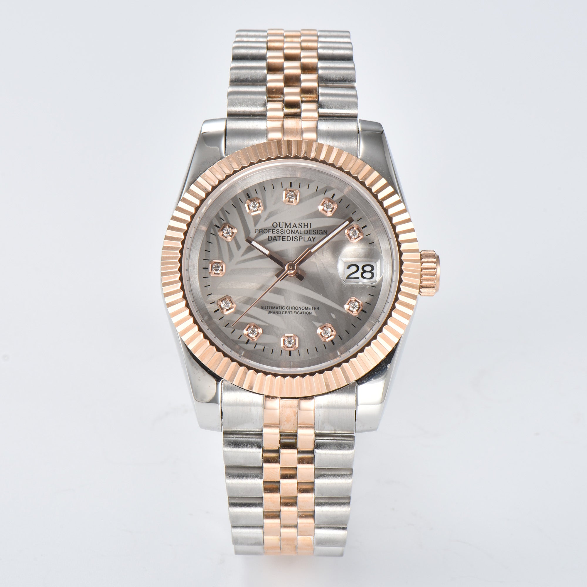 DATEJUST Silver-Rose Gold Deciduous Diamond