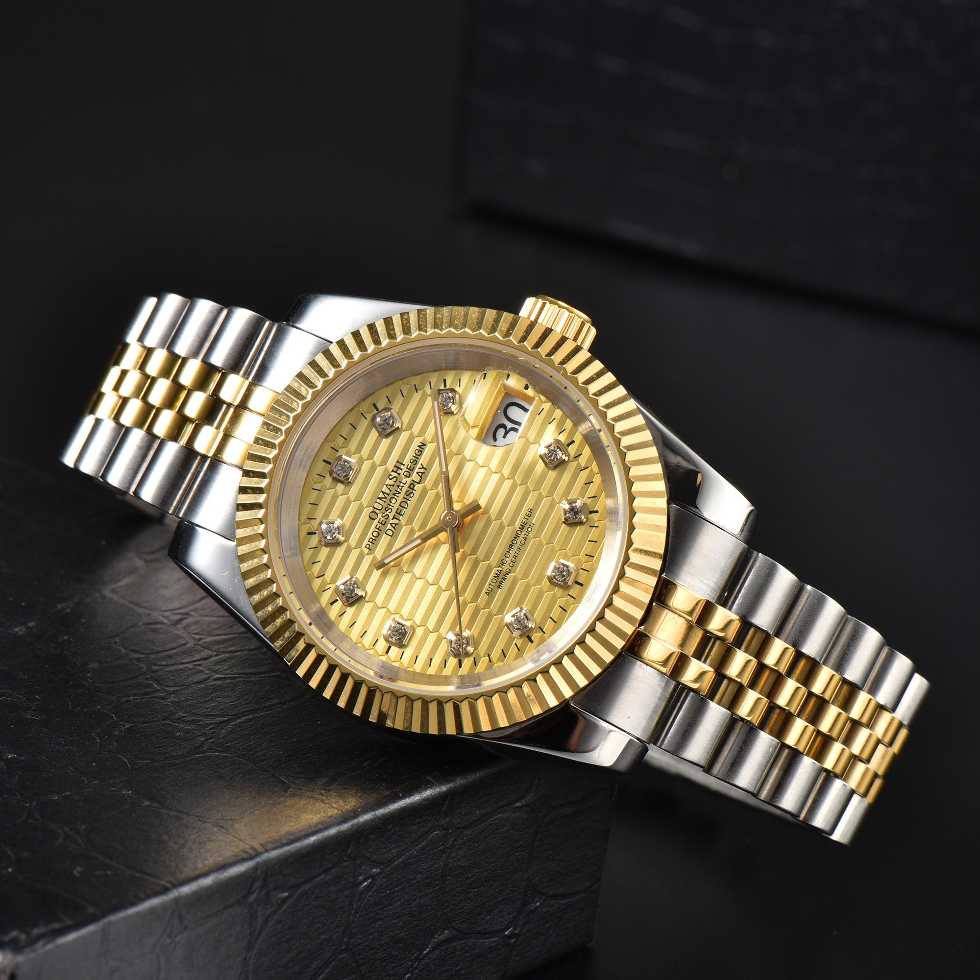 DATEJUST Silver-Gold Honeycomb Diamond