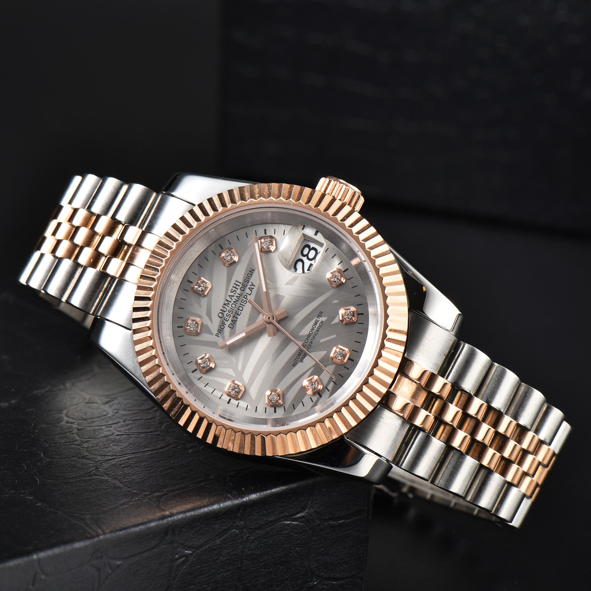 DATEJUST Silver-Rose Gold Deciduous Diamond