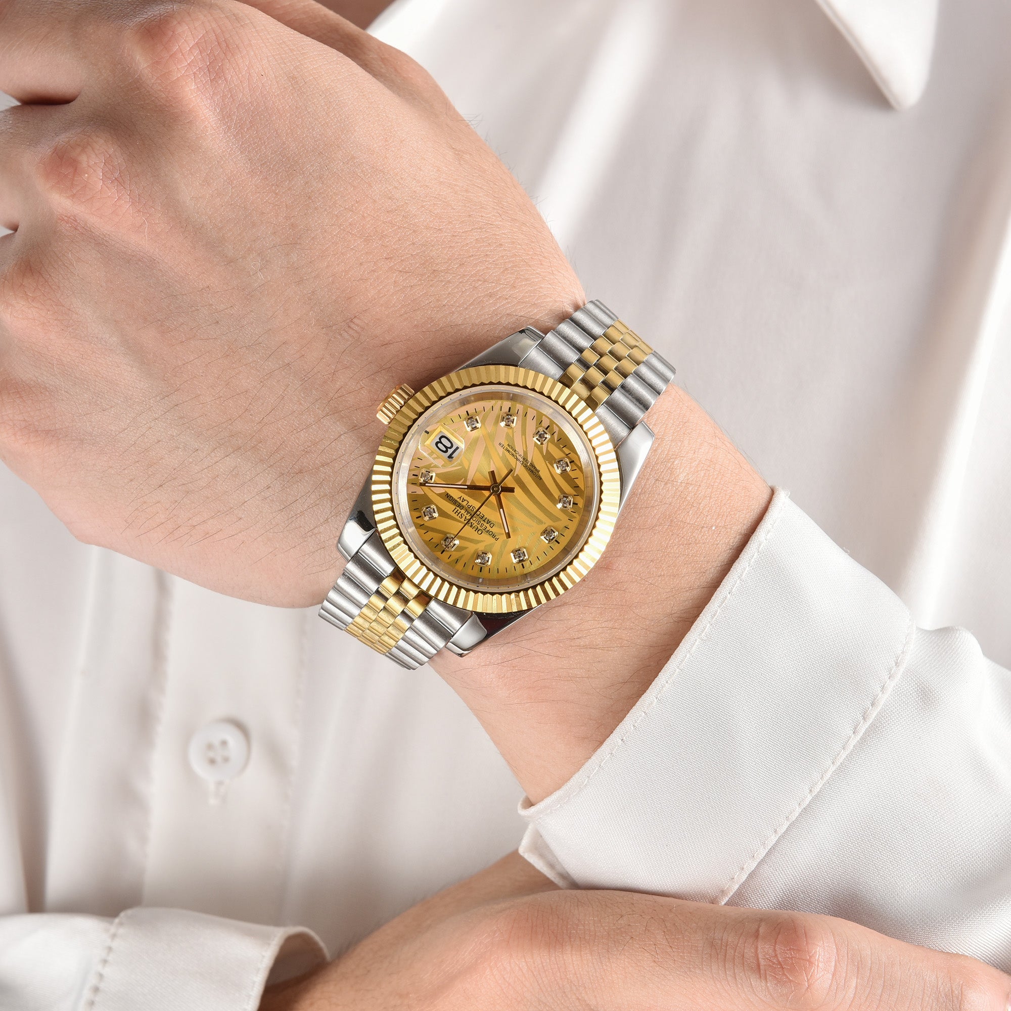 DATEJUST Silver-Gold Deciduous Diamond