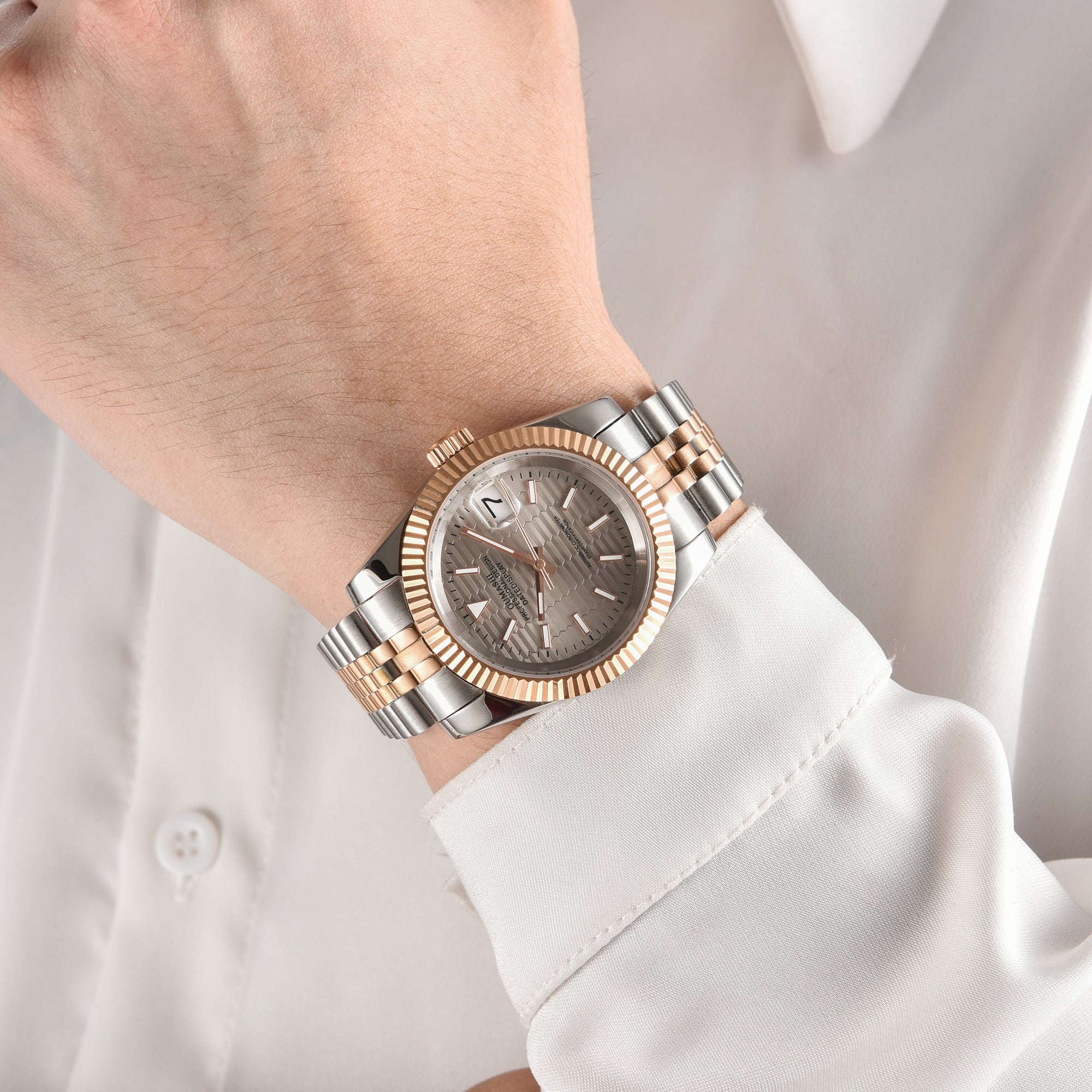 DATEJUST Silver-Rose Gold Honeycomb