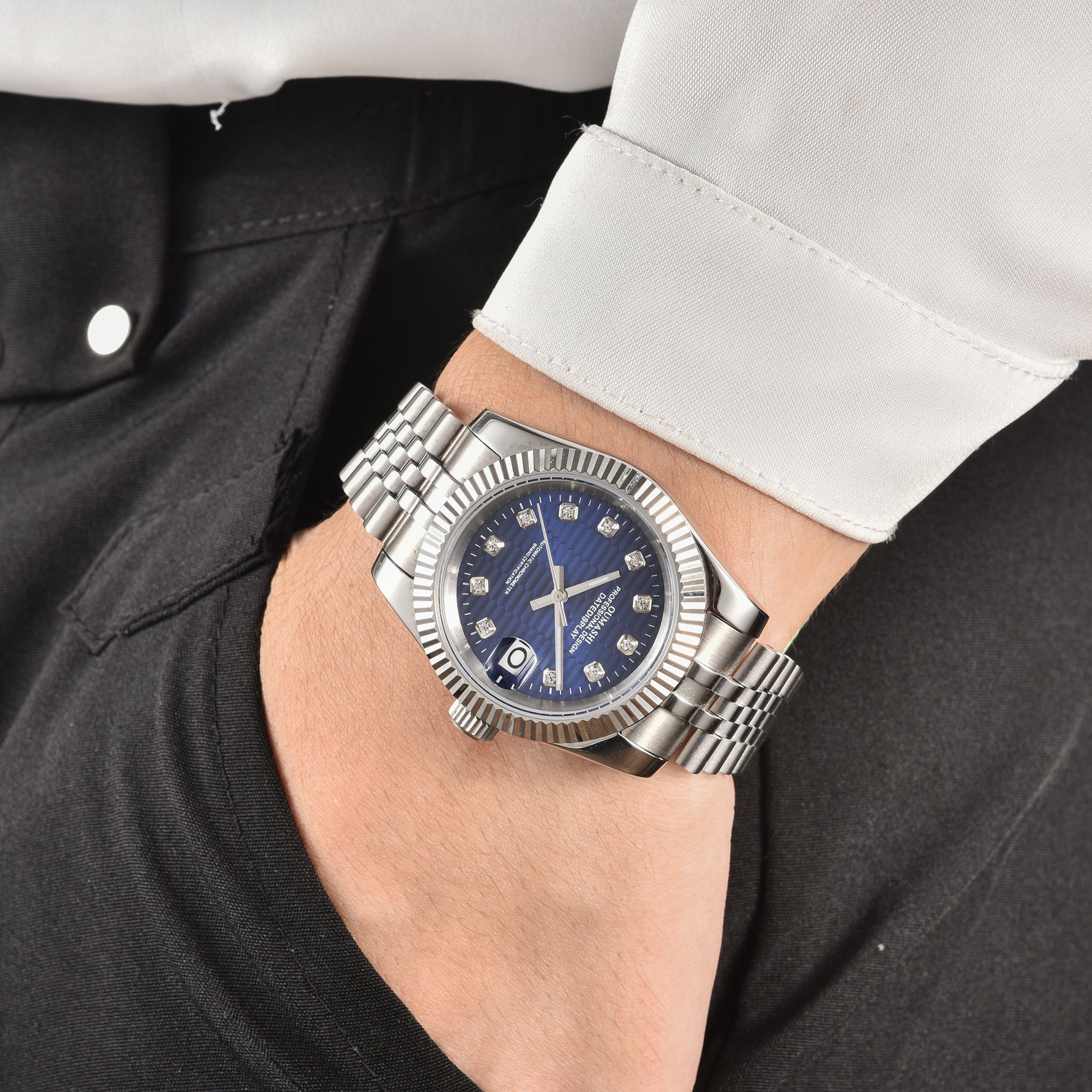 DATEJUST Silver Honeycomb Blue
