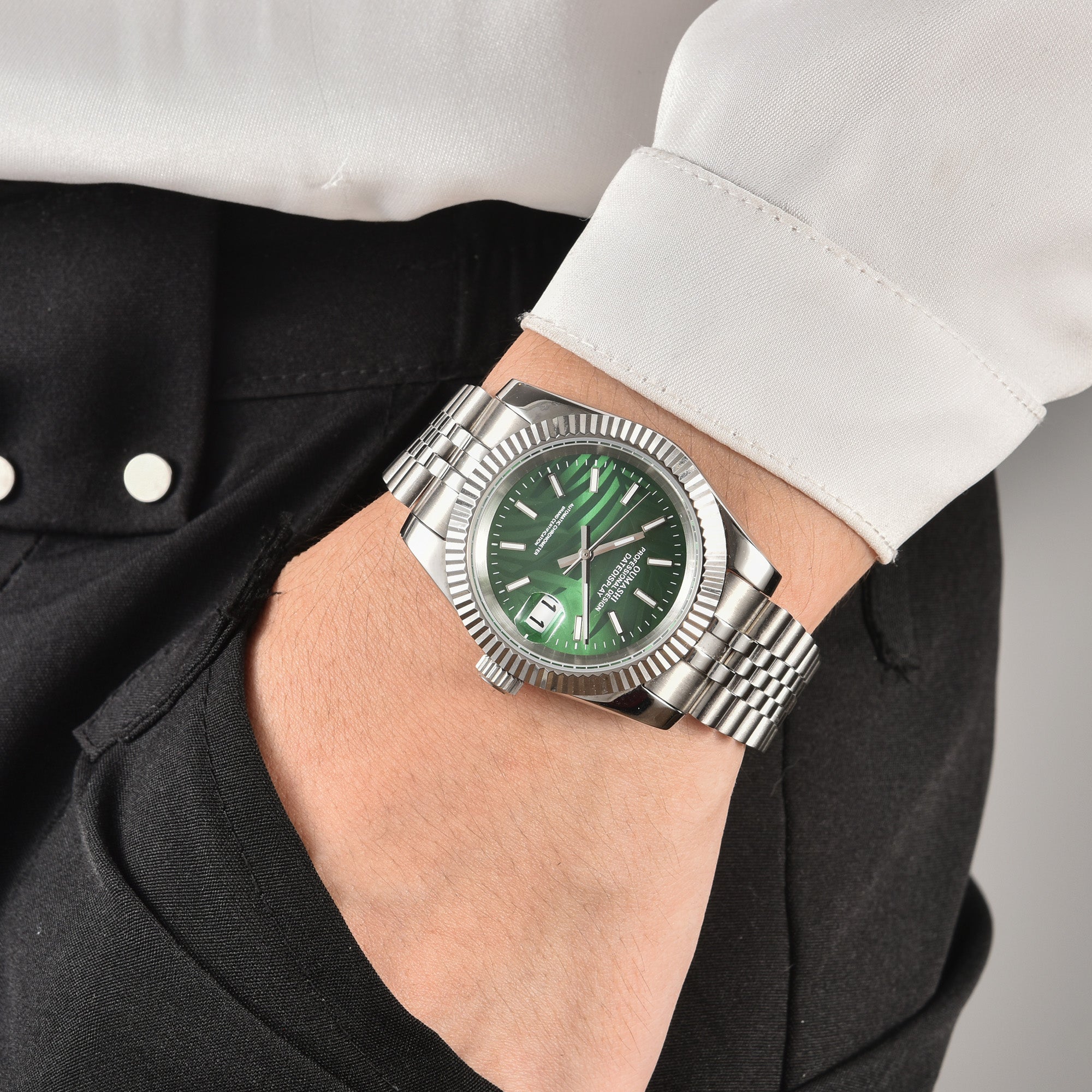 DATEJUST Silver Deciduous Green
