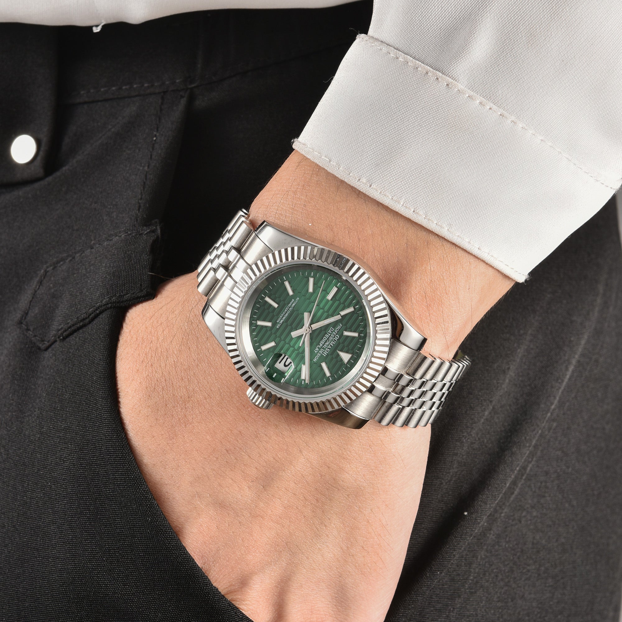 DATEJUST Silver Honeycomb Green
